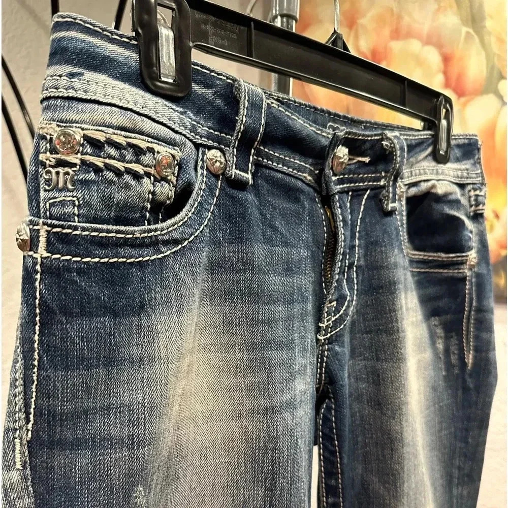 Miss Me distressed cropped jeans size 27 - Picture 3 of 8